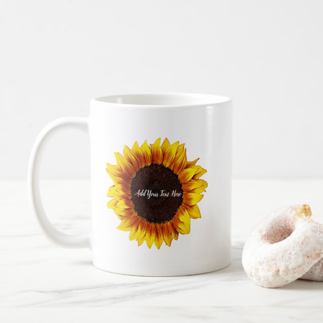 Sonnenblume Personalisiert Kaffeetasse (Mit Donut)