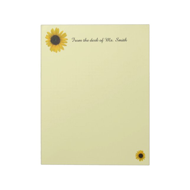Sonnenblume Personalisiert Notizblock (Rotiert)