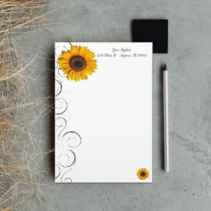 Sonnenblume Personalisiert Stationierung Briefpapier