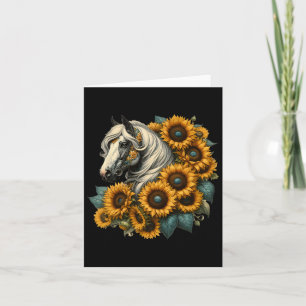 Sonnenblume Pferd Portrait Cowgirl Reittier Horseb Karte