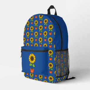 Sonnenblume Pflanze in einem Pot-Muster Bedruckter Rucksack