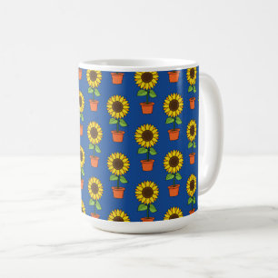 Sonnenblume Pflanze in einem Pot-Muster Kaffeetasse