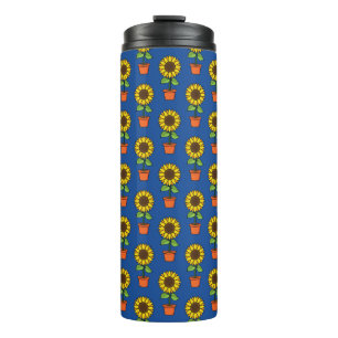 Sonnenblume Pflanze in einem Pot-Muster Thermosbecher