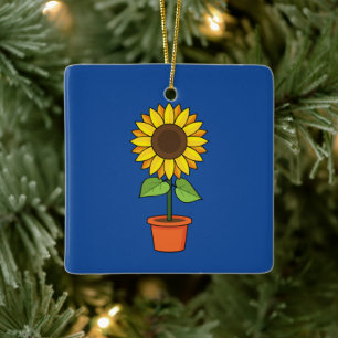 Sonnenblume Pflanze in einem Topf Keramikornament