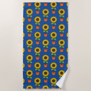 Sonnenblume Pflanze in einem Topf Strandtuch