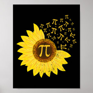 Sonnenblume Pi Tag 3.14 14. März Mathelehrer Vint Poster