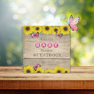 Sonnenblume Pink Butterfly Baby Showbook Notizbuch