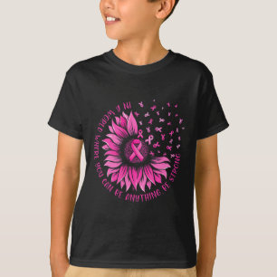 Sonnenblume Pink Ribbon Butterfly Brustkrebs Krieg T-Shirt