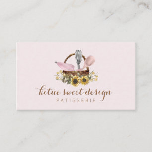 Sonnenblume Pink Whisk Spoon Konditorei Bag Koch B Visitenkarte
