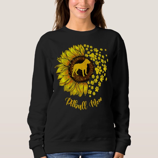 Sonnenblume Pitbull Mama Hund Lover Sweatshirt (Vorderseite)