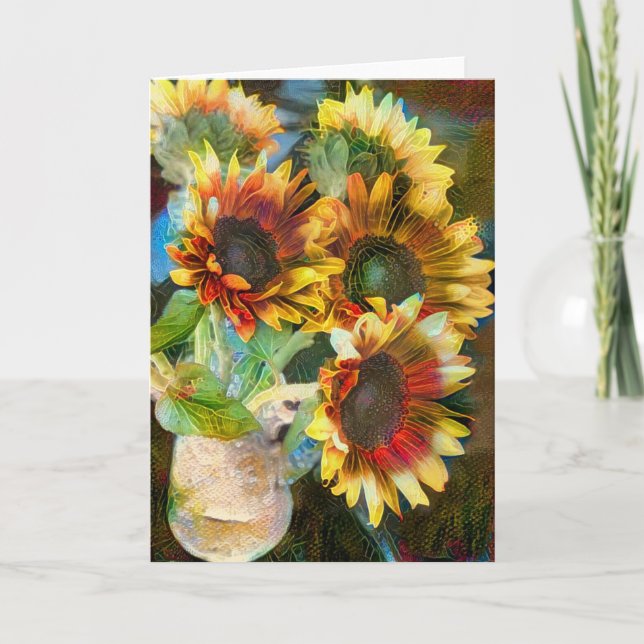 Sonnenblume Pizzaz Karte (Vorderseite)