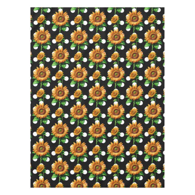 Sonnenblume Polka Dots Tischdecke (Vorderseite)