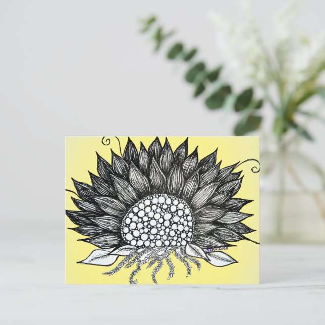 Sonnenblume Postkarte (Stehend Vorderseite)