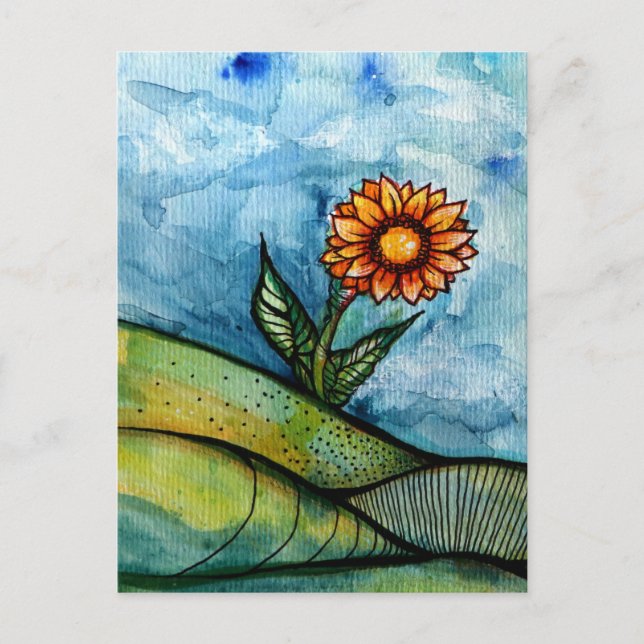 Sonnenblume Postkarte (Vorderseite)