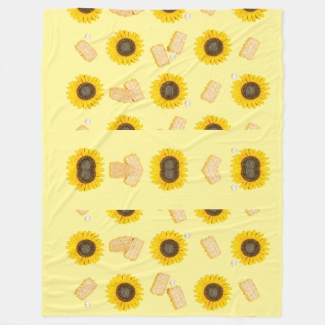 Sonnenblume Power Fleecedecke (Vorderseite)