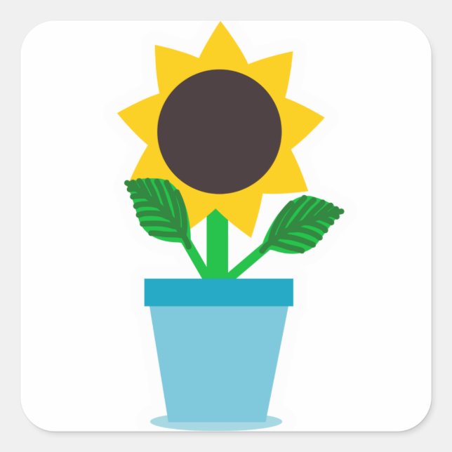 Sonnenblume Quadratischer Aufkleber (Vorderseite)