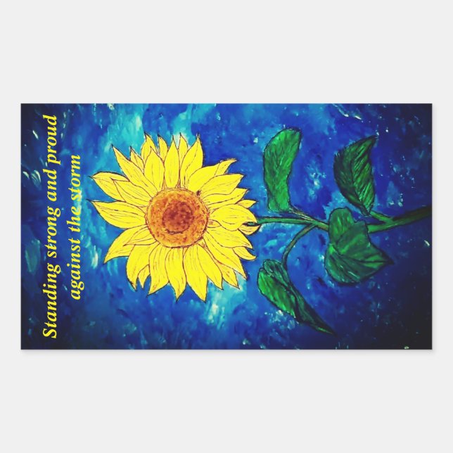Sonnenblume Rechteckiger Aufkleber (Vorderseite)