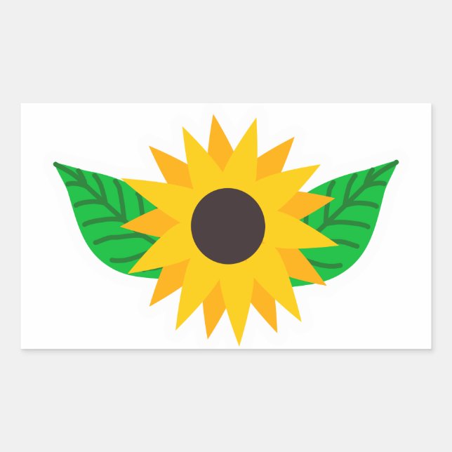 Sonnenblume Rechteckiger Aufkleber (Vorderseite)