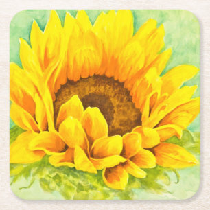 Sonnenblume Rechteckiger Pappuntersetzer
