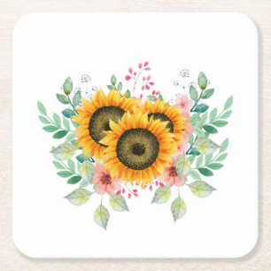 Sonnenblume Rechteckiger Pappuntersetzer