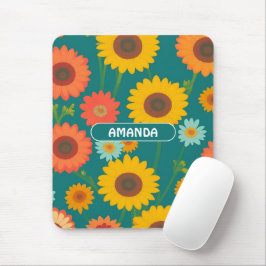 Sonnenblume Retro farbenfrohe Personalisierte Must Mousepad