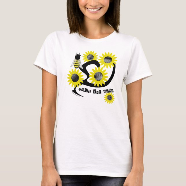 Sonnenblume Rette Bienentee T-Shirt (Vorderseite)