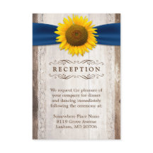 Sonnenblume Ribbon rustikales Holz Hochzeitsempfan