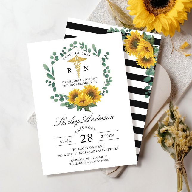 Sonnenblume RN Pflege Abschluss Entkörnung Einladung (Von Creator hochgeladen)
