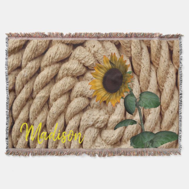 Sonnenblume Rope Throw Blanket Decke (Vorderseite)