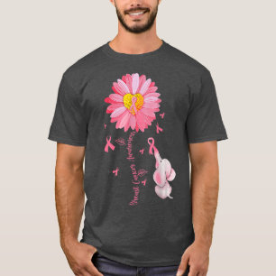 Sonnenblume Rosa Band Elephant Breast Cancer Aware T-Shirt