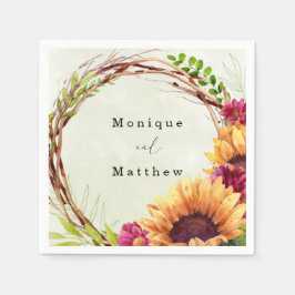 Sonnenblume Rosa Blumenzeremonie Serviette