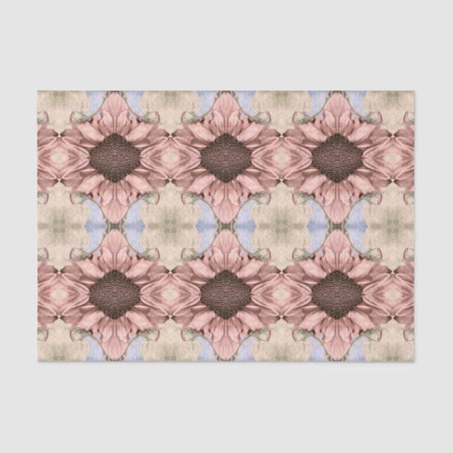 Sonnenblume Rosa Blütenfarbe Wasserfarbe Rustikale Seidenpapier (Vorderseite)