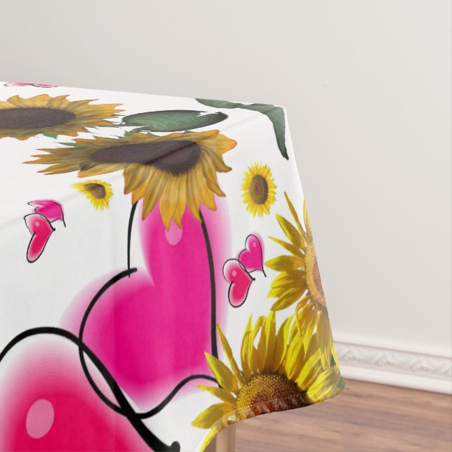 Sonnenblume Rosa Herz Tablette Tischdecke (Beispiel)