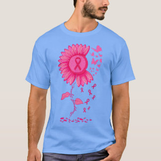 Sonnenblume Rosa Ribbon Brustkrebs Bewusstseinswar T-Shirt