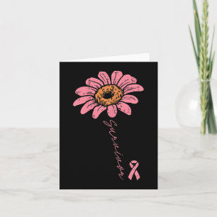 Sonnenblume Rosa Ribbon Brustkrebs Überleben Aware Karte