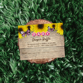 Sonnenblume Rosa Schmetterling Kinderdusche Windel Begleitkarte