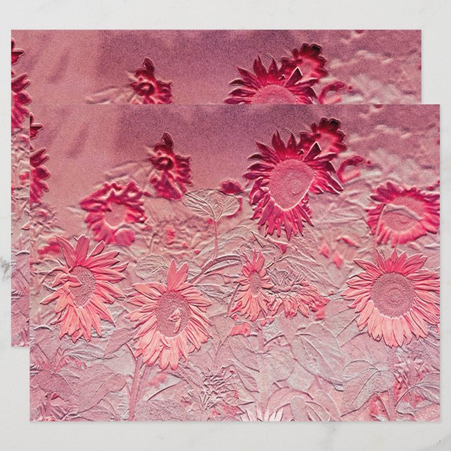 Sonnenblume Rosa Vintages Design (Vorne/Hinten)