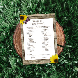 Sonnenblume Rosa Was ist in Ihrer Purse Babydusche Einladung