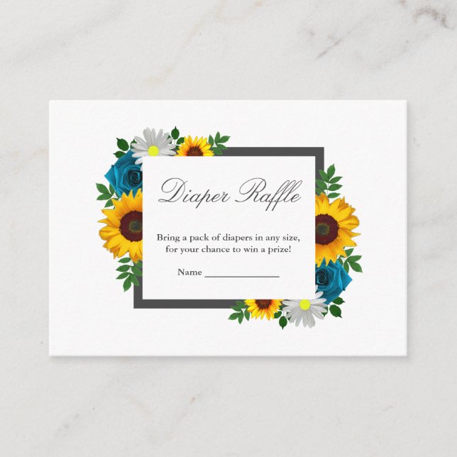 Sonnenblume Rose Daisy Floral Baby Dusche Begleitkarte (Vorderseite)