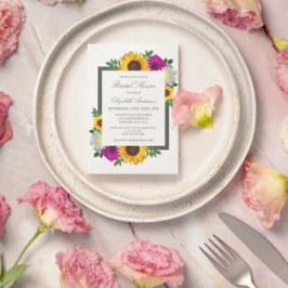 Sonnenblume Rose Daisy Floral Brautparty Einladung