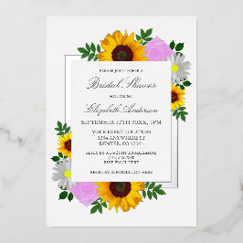 Sonnenblume Rose Daisy Floral Brautparty Folieneinladung