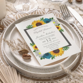 Sonnenblume Rose Daisy Floral Wedding Einladung