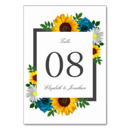 Sonnenblume Rose Daisy Floral Wedding Tischnummer