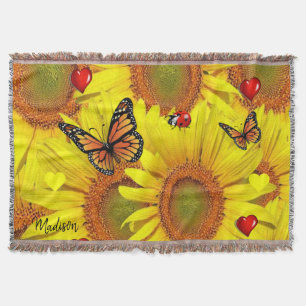 Sonnenblume Rotes Herz Butterfly Donnerschlag Deck Decke