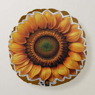 Sonnenblume   Runde Kissen