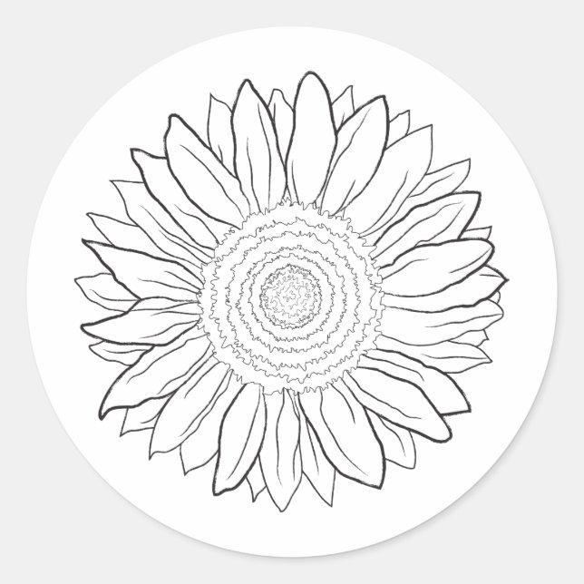 Sonnenblume Runder Aufkleber (Vorderseite)