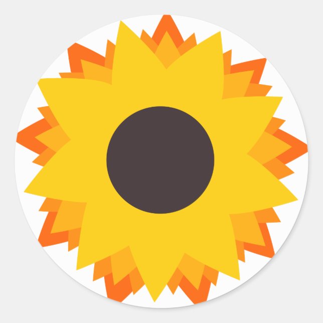 Sonnenblume Runder Aufkleber (Vorderseite)