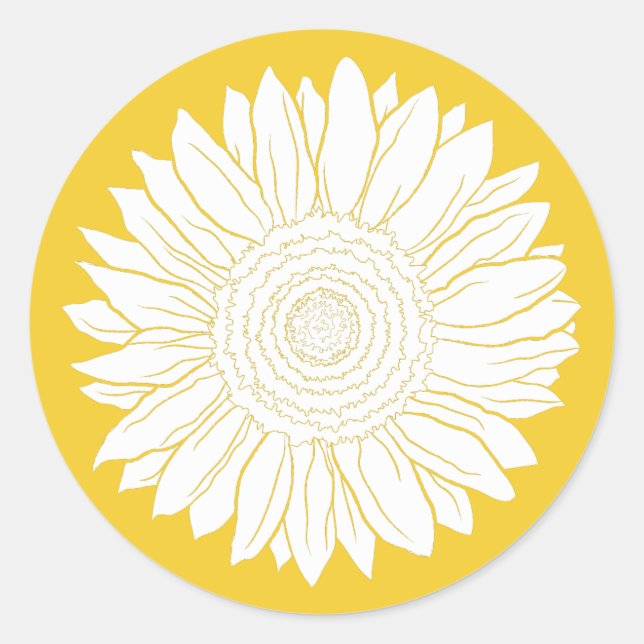 Sonnenblume Runder Aufkleber (Vorderseite)