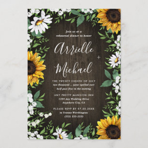 Sonnenblume Rustic Boho Probe Abendessen Einladung