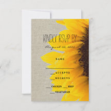 Sonnenblume Rustic Wedding RSVP Card